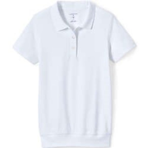 Lands' End School Uniform Kids Short Sleeve Banded Bottom Polo Shirt, NWT - Picture 1 of 2